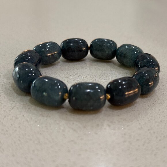 Unisex Dyed Agate Stone Stretch Bracelet - Picture 7 of 7